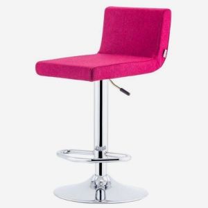 Bar Stool Fabric Seat Chrome Leg Adjustable Hydraulic Swivel Pink