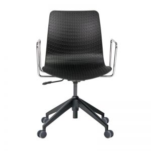 Dalmi - Black Plastic Chief Chair with Chrome Arms