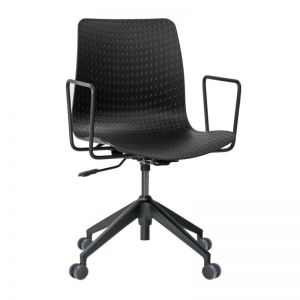 Dalmi - Black Plastic Chief Chair with Metal Arms