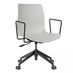 Dalmi - White Plastic Chief Chair with Metal Arms