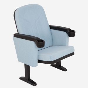 Rom MS200-KB Open Arm Auditorium Chair With Cup Holders