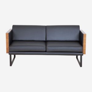 Minimax Office Loveseat with Wooden Arms