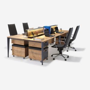 4 Person Office Workstation - Polo