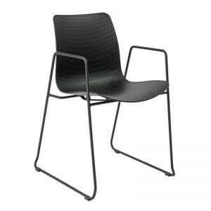 Dalmi - Black Plastic Office Chair with Metal Leg