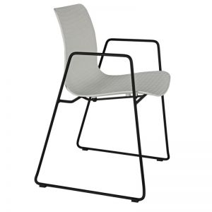 Dalmi - White Plastic Office Chair with Metal Leg