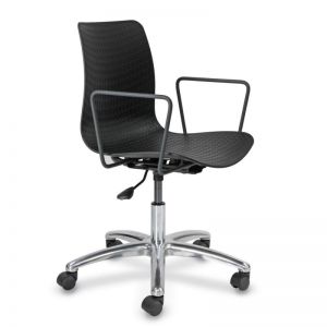 Dalmi - Black Plastic Chief Armchair with Metal Arms