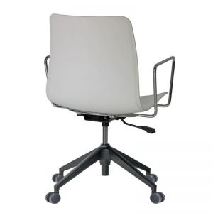 Dalmi - White Plastic Chief Chair with Chrome Arms