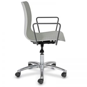Dalmi - White Plastic Chief Armchair with Metal Arms