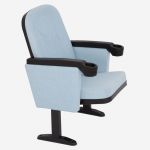 Rom MS200KB Open Arm Auditorium Chair With Cup Holders