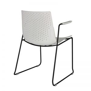 ROY - Guest and Conference Chair White Plastic With Metal Leg