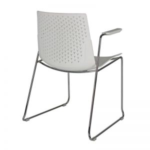 ROY - Guest and Conference Chair White Plastic With Chrome Leg