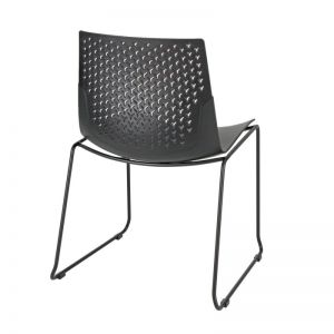 ROY - Visitor and Conference Chair Black Plastic With Metal Leg