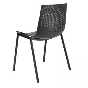 ROY - Visitor and Guest Chair Black Plastic With Metal Legs