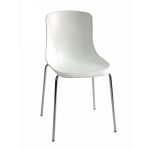Guest and Visitor Chair White Plastic With Chrome Legs RODOS