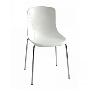 RODOS - Guest and Visitor Chair White Plastic With Chrome Legs