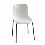 Ofis Bekleme Sandalyesi Rodos Beyaz Plastik Gövdeli Boyalı Boru Ayaklı