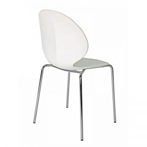 SEYGA - Waiting Chair White Plastic With Chrome Legs
